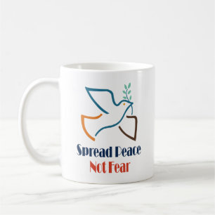 Mug Propager la paix pas peur Vintage colombe rétro