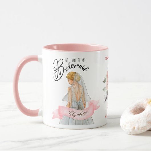 Mug Proposition de femme de ménage personnalisée Parti (Avec donut)