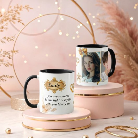 Mug Proposition de Mariage Élégant en Or - "Voulez