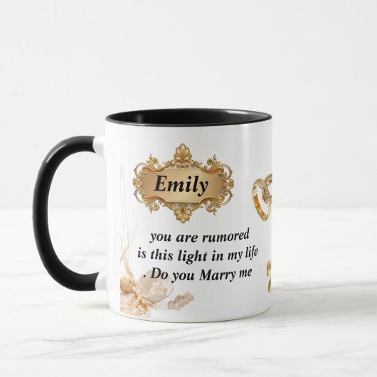 Mug Proposition de Mariage Élégant en Or - "Voulez (Gauche)