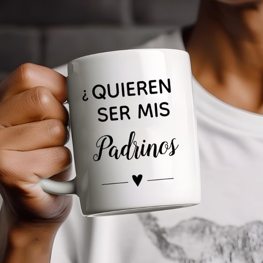 Mug Proposition Quieren Ser Mis Padrinos Godparents