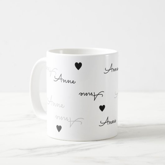 Mug propre et clair nom typographie amour (Devant gauche)