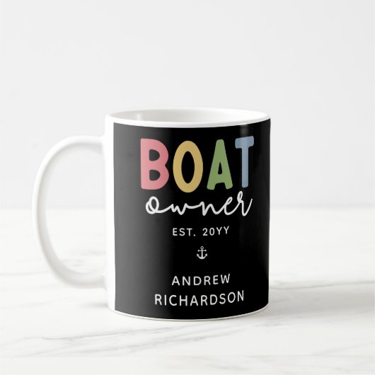 Mug Propriétaire de bateau sur mesure établi Nouveau p (Gauche)