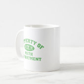 Mug Propriété Du Département Des Maths (vert) (Devant gauche)