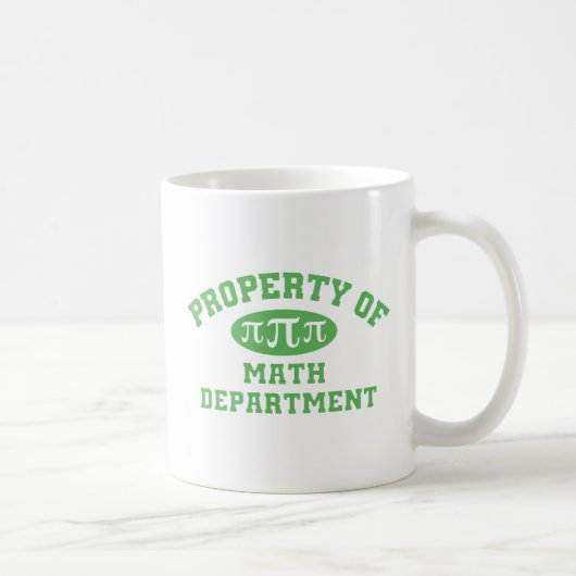 Mug Propriété Du Département Des Maths (vert) (Droite)