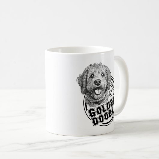 Mug Propriété d'un Goldendoodle (Devant droit)