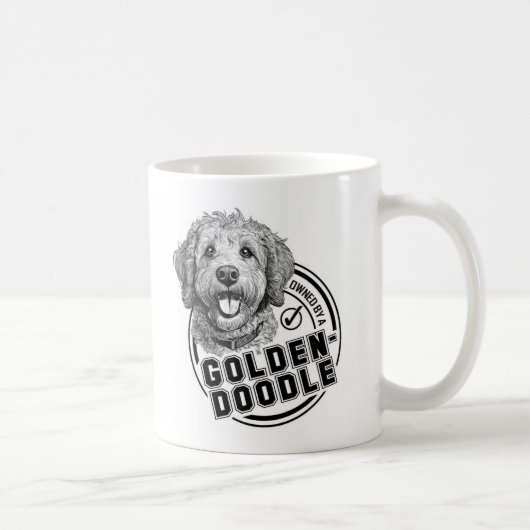 Mug Propriété d'un Goldendoodle (Droite)