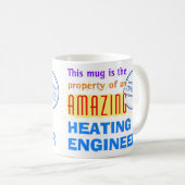 Mug Propriété d'un ingénieur de chauffage Extraordinai (Devant droit)