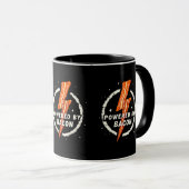 Mug Propulsé par Bacon Funny Retro Fodie esthétique (Devant droit)