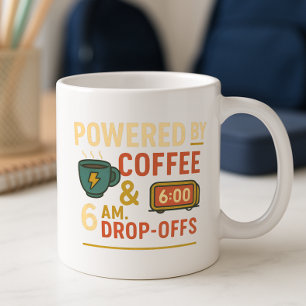 Mug Propulsé par café et 6 heures du matin Retour à l'