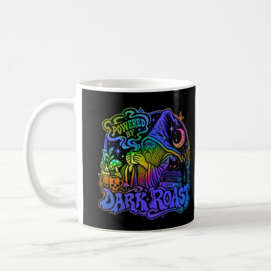 Mug Propulsé par Dark Roast Funny Wizard Coffee Fantas (Gauche)