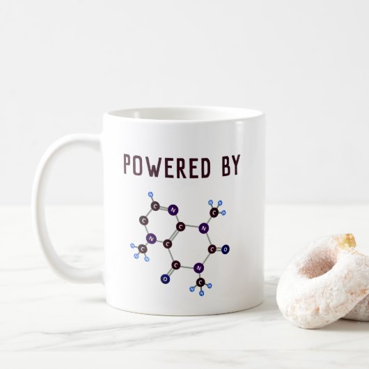 Mug Propulsé par - La caféine Structure moléculaire (Avec donut)