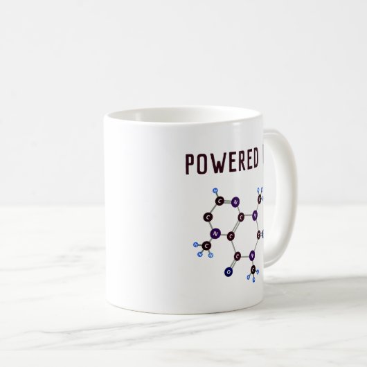 Mug Propulsé par - La caféine Structure moléculaire (Devant droit)