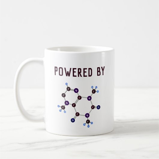 Mug Propulsé par - La caféine Structure moléculaire (Gauche)