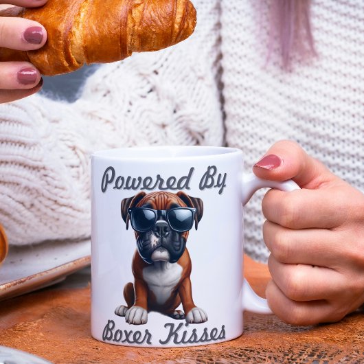 Mug Propulsé par les baisers de Boxer – Graphique drôl