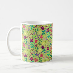 Mug Protea Floral Block Imprimer Millefleur vert pâle