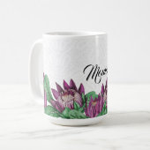 Mug Protéa roi aquarelle peinte à la main (Devant gauche)