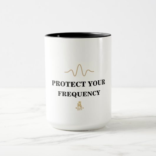 Mug PROTECT YOUR FREQUENCY – Minimal Gold Wave Energy (Centre)