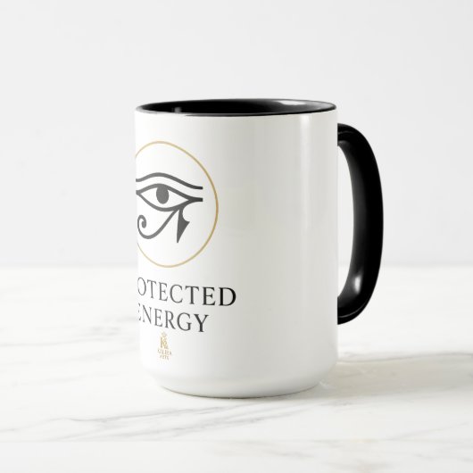 Mug Protected Energy – Minimal Eye of Horus Symbol | (Devant droit)