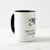 Mug Protected Energy – Minimal Eye of Horus Symbol | (Devant gauche)