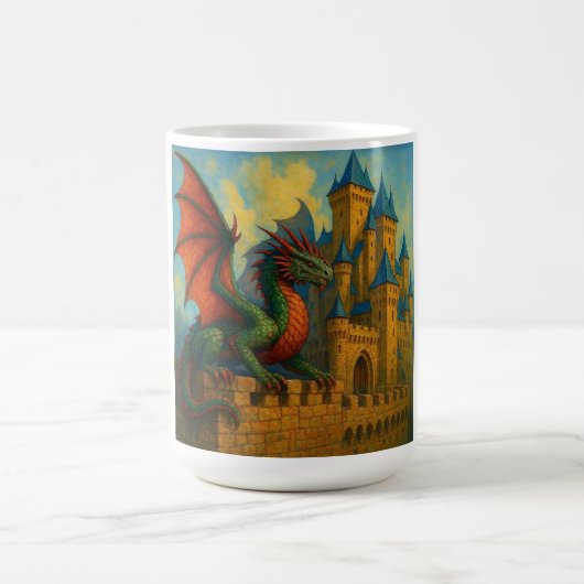 Mug Protecteur de château de dragon médiéval (Centre)
