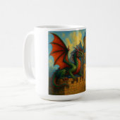 Mug Protecteur de château de dragon médiéval (Devant gauche)