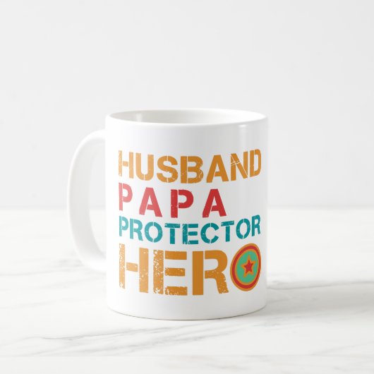 MUG PROTÉCTEUR PAPA MARI HERO (Devant gauche)