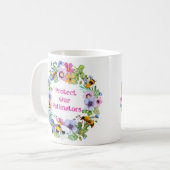 Mug Protéger nos pollinisateurs Fleurs d'abeilles (Devant gauche)