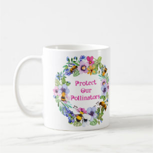 Mug Protéger nos pollinisateurs Fleurs d'abeilles