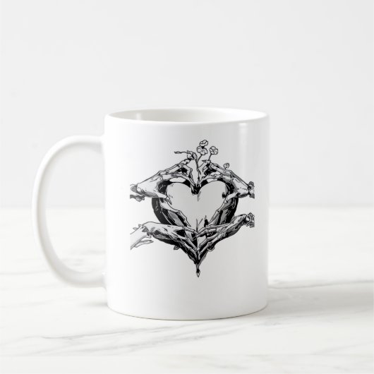 Mug Protéger Un Coeur - Skeleton Coeur Main (Gauche)