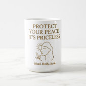 Mug Protégez Votre Paix — Citation Minimaliste de Soin (Centre)