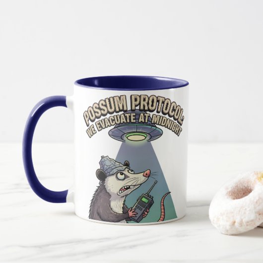 Mug Protocole Possum : Nous Évacuons La Nuit (Avec donut)