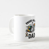 Mug Proud Autism Dad Vintage Engraving Awareness Shirt (Devant gauche)