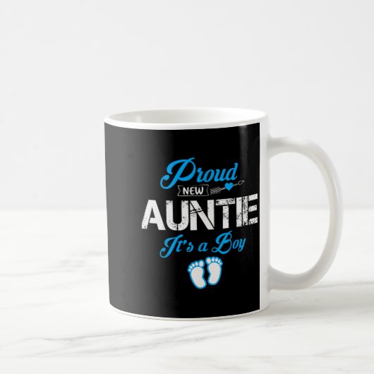 Mug Proud New Auntie It's A Boy Gender Reveal Funny Fa (Droite)