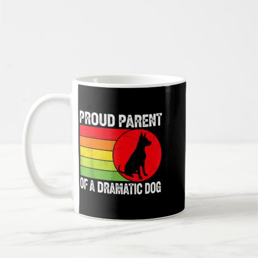 Mug Proud Parent Of A Dramatic Dog Silhouette Retro De (Gauche)