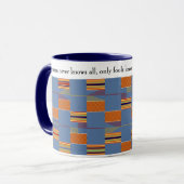 Mug Proverbe africain Denim Blue Kente (Devant gauche)