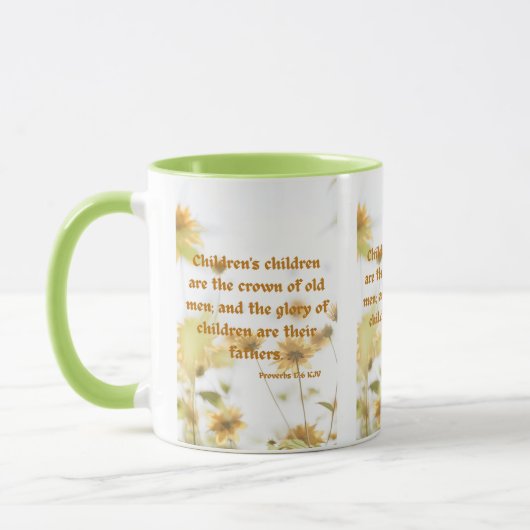 Mug Proverbes 17:6 KJV Bible Écriture Pic Deux Tons (Gauche)