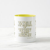 Mug Proverbes 1:7 KJV Bible Écriture à deux tons (Centre)
