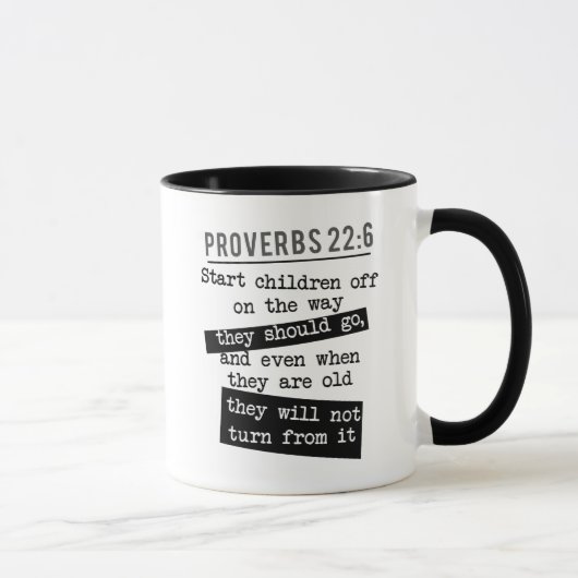Mug proverbes 22:6 verset de la bible chrétienne paren (Droite)