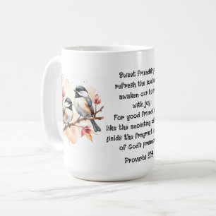 Mug Proverbes 27:9 Amitié Bible Citation Oiseaux migno