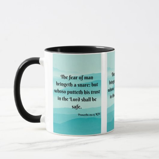 Mug Proverbes 29:25 KJV Bible Écriture Pic Deux Tons (Gauche)