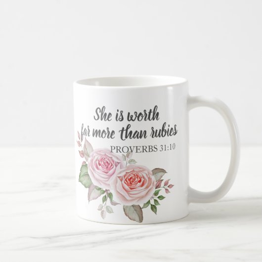 Mug Proverbes 31:10 D'une valeur bien plus grande que (Droite)