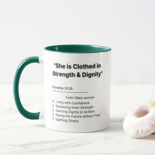Mug "Proverbes 31 Femme : Sips avec but et grâce" (Avec donut)