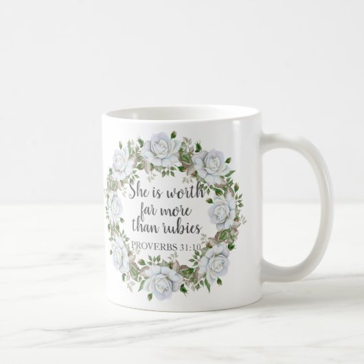 Mug Proverbes 31 Mère Bien Plus Que Rubis Roses (Droite)