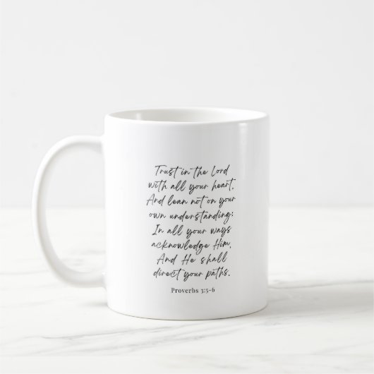 Mug Proverbes 3:5-6 Ayez confiance dans l'Éternel (Gauche)