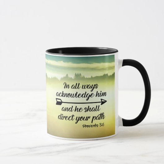 Mug Proverbes 3:6 Il dirigera votre chemin Bible Verse (Droite)