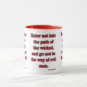 Mug Proverbes 4:14 KJV Bible Verse Deux Tons (Centre)
