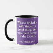 Mug Proverbes de Christian Femme 18:22 KJV Monogramme (Gauche)