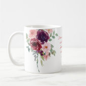 Mug Proverbes de force et d'honneur 31 fleurs rose et  (Gauche)