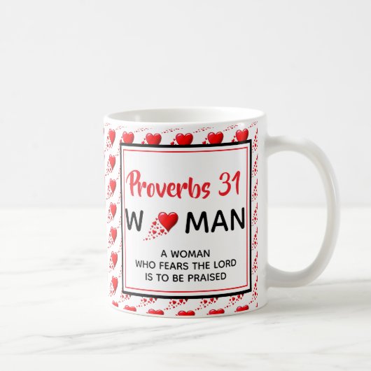Mug PROVERBS 31 FEMME Coeurs rouges Christian (Droite)